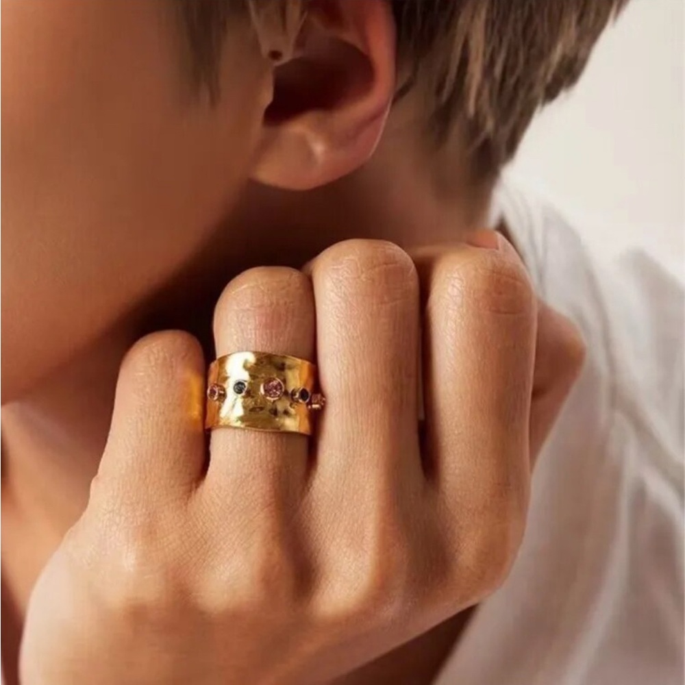 18k Gold Filled Bejeweled Band ring for women